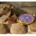 thumbnail image 2 of Wonder Care Agate knobs for Dresser Drawers, Agate Slice pulls for Cabinet Doors Cupboard Decorative Wardrobe Handles Furniture Hardware, Golden electroplated Edges (Pack of 5) Purple, 2 of 3