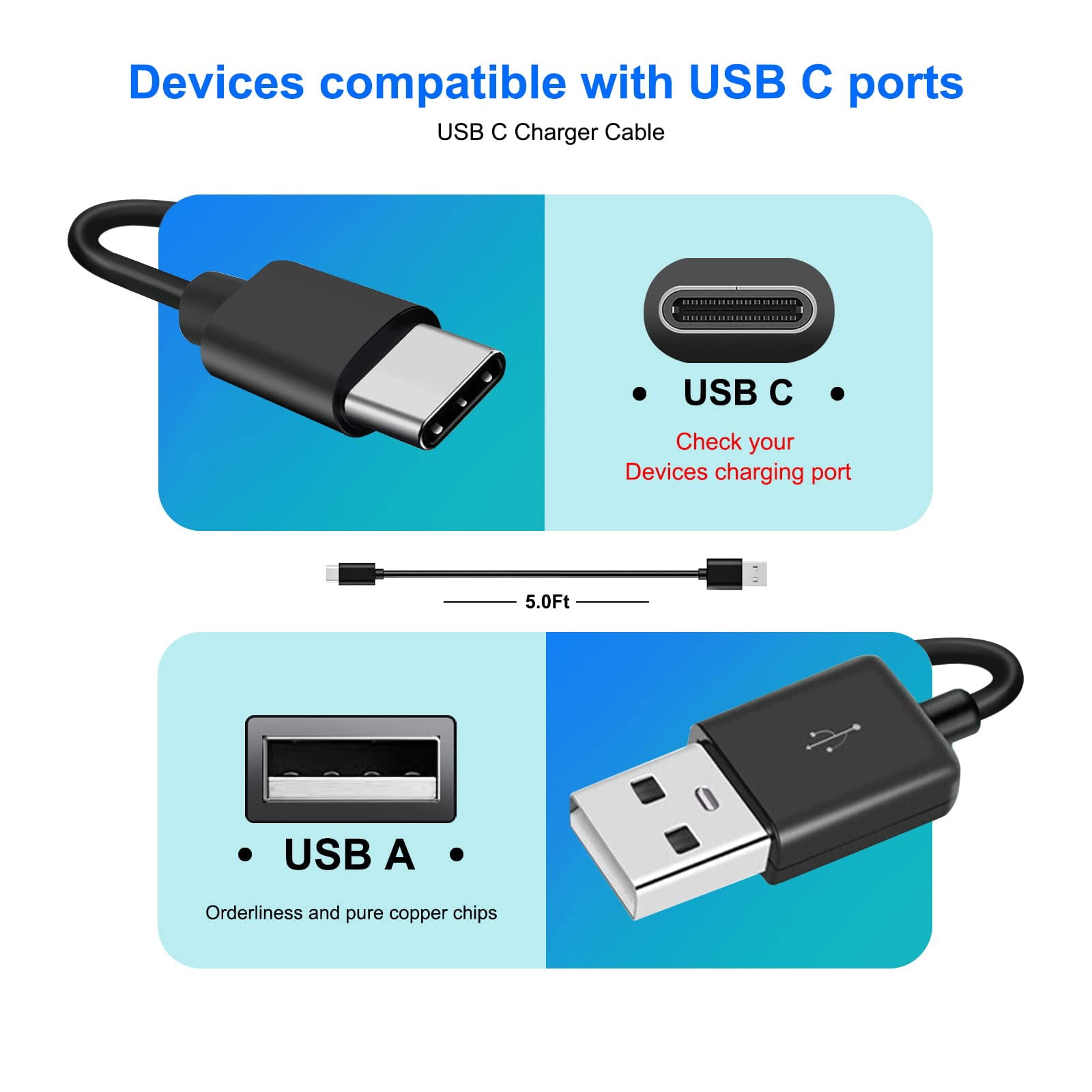 Station D'accueil/dock De Charge Pour OnePlus 6T - Câble USB-C 90cm, Plastique Noir, Neuf
