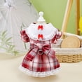 thumbnail image 6 of Dog Classic Plaid Dress for Small Dogs, Puppy Bowknot Tutu Dress with D-Ring Buckle, Cute Pet Vest Dog Princess Skirt for Wedding Holiday Party Photography Red XS, 6 of 7