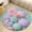 Flannel, variant on Colorful Hot Air Balloons Bright Blue Sky Clouds Round Area Rugs for Bedroom Living Room, 4FT Soft Comfy Indoor Circle Carpets, Floor Mat