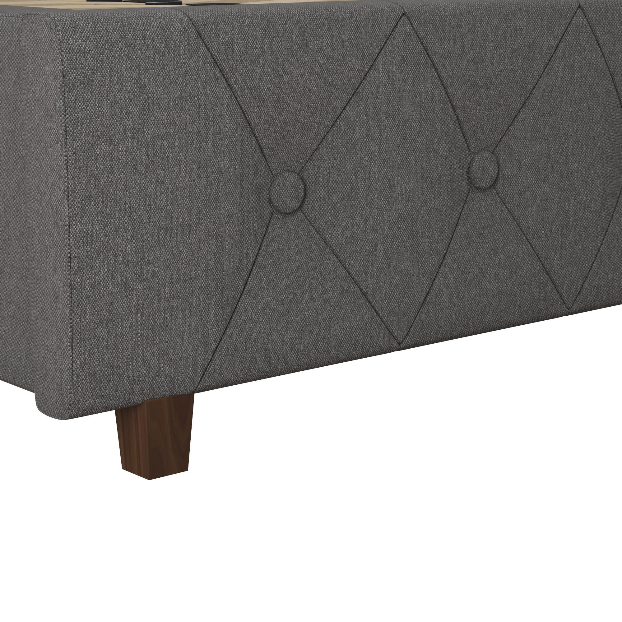 CosmoLiving by Cosmopolitan Mercer Upholstered Bed, King, Gray Linen