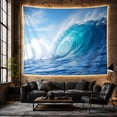 thumbnail image 6 of Turquoise Barrel Wave Under Blue Sky, Dramatic Coastal Style for Ocean Lovers, Surf Wall Decor, Housewarming Gift, Tapestry Wall Hanging for Bedroom and Living Room, 6 of 7
