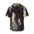 thumbnail image 6 of Lsque Ruins Tiger Warrior print Men's Cuban Collar Short Sleeve Shirt Summer Beachwear Casual Button Down Fashionable Vacation Leisure Shirt-XX-Large, 6 of 7