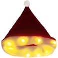 thumbnail image 1 of Coofit Christmas Santa Hat Festive LED Xmas Light up Hat Santa Claus Cap for Adult Kid, 1 of 10