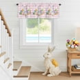 thumbnail image 6 of Valance Curtains for Kitchen Windows Spring Rabbit Easter Egg Rod Pocket Valance Rustic Butterfly Pink Buffalo Plaid Short Window Curtain Topper for Bedroom Living Room Bathroom 42x12in,1&nbsp;Panel, 6 of 9