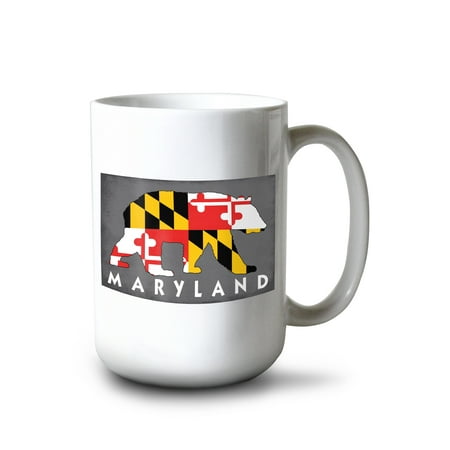 

15 fl oz Ceramic Mug Maryland Bear Flag Dishwasher & Microwave Safe