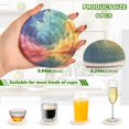 thumbnail image 3 of Haosy Set of 6 Drink Woven Coaster with Holder Heat Resistant Non-Slip Bar Coasters 4 Inches Colorful Clouds over Water, 3 of 7