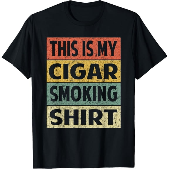 Cigar Smoking Shirt Funny Retro Vintage Cigar Smoker T-Shirt mens t shirt，black，women，funny，misfits，men，journey