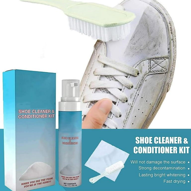 Shoe MGK Starter Shoe Cleaner Kit for White Shoes, Sneakers, Leather Shoes, Suede Shoes, and More - Shoe Cleaner & Conditioner with Brush