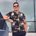 thumbnail image 4 of Fotbe Watercolor Floral Camiseta Polo de Golf para Hombre con Estampado – Camisa Deportiva Transpirable con Cuello Abotonado-3X-Large, 4 of 6