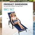 thumbnail image 2 of Outdoor Lounge Chair Set of 2 – Adjustable Patio Reclining Chaise with Textilene Fabric & 5-Position Backrest, Navy Blue for Patio, Garden, Poolside & Balcony, 2 of 6