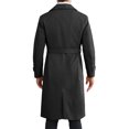 thumbnail image 3 of Abrigo de Invierno de Doble Botonadura de Color Sólido para Hombres INSPIRE CHIC Ajuste Regular S Negro, 3 of 5