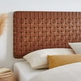 thumbnail image 7 of Sparta Weave Wall-Mount Vegan Leather King Headboard in Walnut Brown, 7 of 7