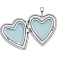 thumbnail image 3 of Sterling Silver Rhodium-Plated Diamond Pol/Satin Heart Locket & Pendant Set (18 X 19.55) Made In Hong Kong qls450set, 3 of 5