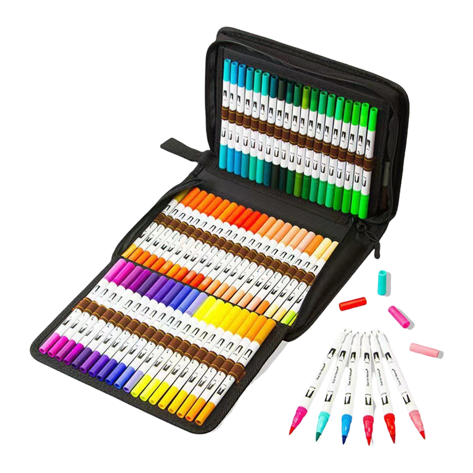 60/72/80/100 Color Paint Markers Drawing Pen Acrylic Marker Acrylic Pen Double Tip Brush Art Marker Pen Craft Supplies