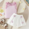 thumbnail image 2 of Girls Baby Items Headband Set Summer Toddler Girls Sleeveless Ruffles Vest T Shirt Tops Floral Shorts Outfits, 2 of 6