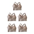 thumbnail image 3 of Thinsony Supportive Sports Bra Yoga Crop Top Vest for Workouts Skin Color XL 5Set, 3 of 6