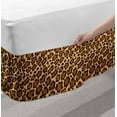thumbnail image 2 of Leopard Print Bed Skirt, Rhythmic Altered Version of Panther Specie Big Cat Skin, Elastic Bedskirt Dust Ruffle Wrap Around for Bedding Decor, 4 Sizes, Sand Brown Pale Caramel, by Ambesonne, 2 of 2