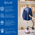 thumbnail image 3 of SALAV Continuous Steam Upright Standing Garment Steamer with Extra Large Water Tank Pink, 3 of 8