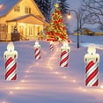 thumbnail image 2 of Christmas Yard Sign Outdoor Red White Striped Candle Sign with Stake for Garden Balcony Pathway Walkway Decor, 2 of 7