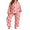 Pink, variant on Sucegi Plus size Exclusive for women, heart-print pajama set, super comfortable – Plus size women's pajama set,（1X-4X) casual lazy loungewear.