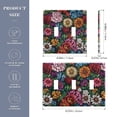 thumbnail image 2 of Yayeee Toggle Light Switch Wall Plate 2-Gang 4.56"x4.48" Decorative Outlet Cover, Vibrant Flowers Pattern, 2 of 7