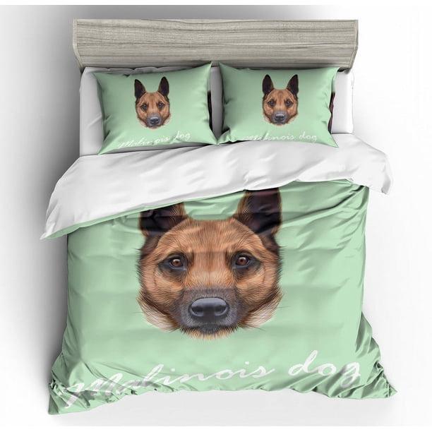 3D Pastor Alemán Perro Ropa de cama Set Funda nórdica Funda nórdica Fundas de almohada
