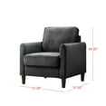 thumbnail image 5 of Home Design Airell Velvet Arm Chair with Plush Armrests and Sleek Black Legs, Modern Upholstered Design for Living Room, Dark Gray, 5 of 7