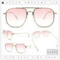 thumbnail image 2 of Oversized Iconic Plastic Nose Bridge Rectangle Officer Racer Sunglasses Gold - Pink, 2 of 8