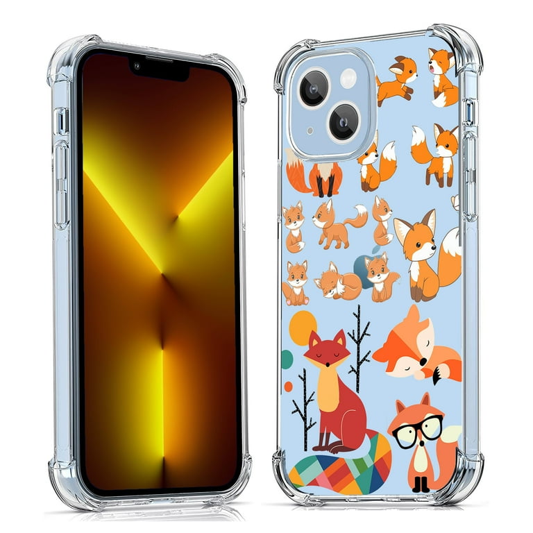 Cute Fox Clear Case for iPhone 13 Mini,Aesthetic Art Design Case for Men  Women,Unique Soft Transparent TPU Bumper Case Cover - Walmart.com