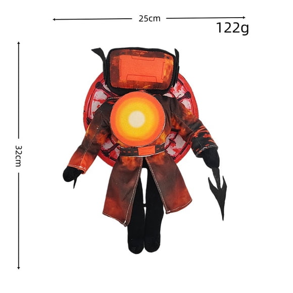 Skibidi Toilet Titan Sun TV Man Plush Toy, 12.6" Soft Stuffed Figure for Kids & Fans