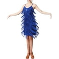 thumbnail image 3 of Aunavey Women Spaghetti Strap Bodycon Mini Dress Glitter Tassels Sequin Fringe Sexy Party Dance Dress, 3 of 5