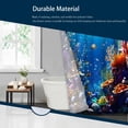 thumbnail image 5 of LVRLVR 1/4 Underwater world Ocean Fabric Shower Curtain Rug Set - Vibrant Coral Reef Underwater Bath Mat Bathroom Decoration,Blue, 70.8" × 70.8", 5 of 8