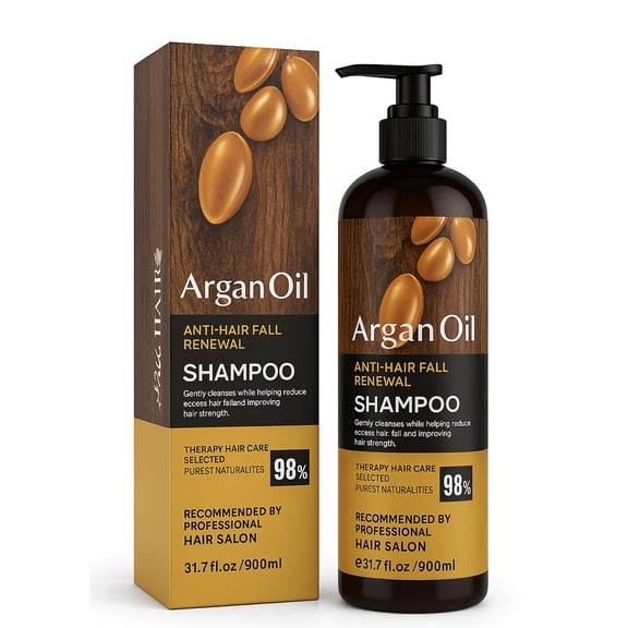 900ml X-large Argan Oil Shampoo Sulfate Free Moroccan Care with Keratin - For Curly, Straight, Dry and Damaged Hair - Moisturizing, Hydrating, Anti Frizz Salon Technology