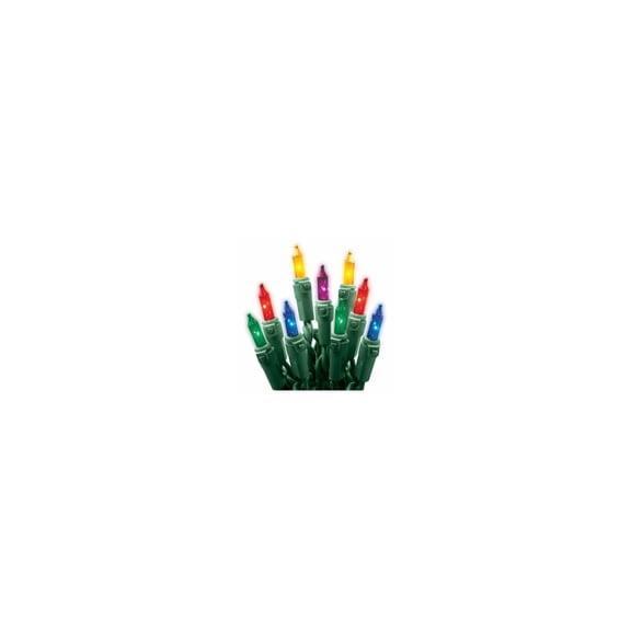 Holiday Wonderland 40005-88A Christmas String to String 100-Light Set, Multi/Green Wire - Quantity 24