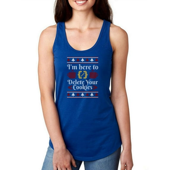 Here To Delete Your Cookies Racerback Tank Women -Smartprints Designs, Female Small