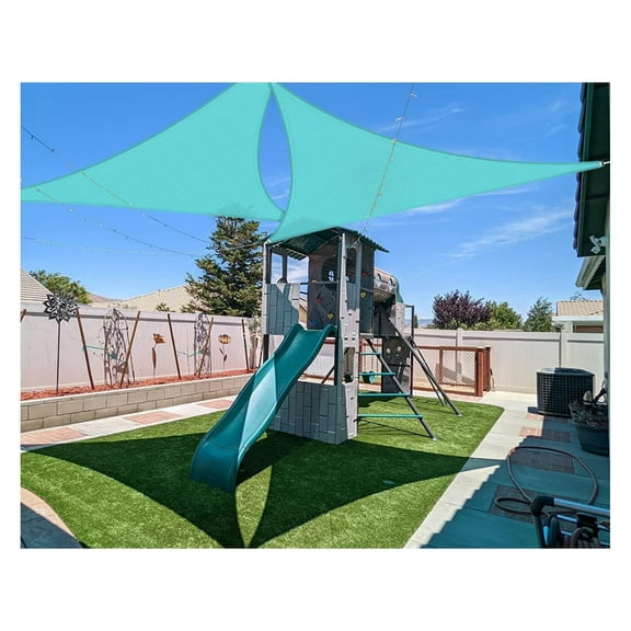 13' x 13' x 13' Sun Shade Sail Canopy Sunshade Outdoor Heavy Duty Triangle Fabric Cloth Screen for Patio Garden Yard Deck Pergola Canopy Light Green