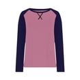 thumbnail image 7 of ZyeKqe Womens Plus Size Tops Color Block Long Sleeve Shirts Crew Neck Loose Fitted Comfy Plain Tunic Tee Shirts, 7 of 7