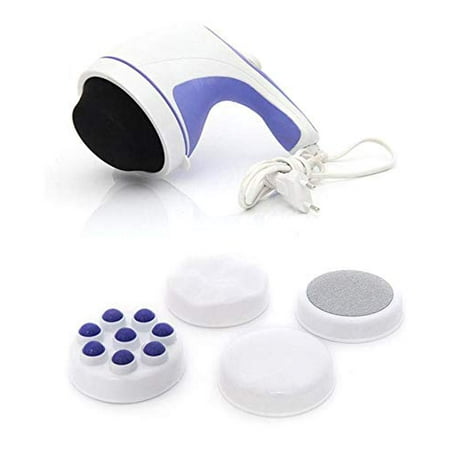Tone and Massager 4 Variable Attachments to Relieve Knots, Pains, Stiffness & Fatigue in Neck, Shoulders, Feet, Hips & More - Great for Home & Travel Use
