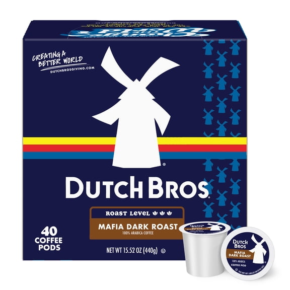 Dutch Bros® Mafia Dark Roast, 40 Count, Dark Roast, Single Serve Coffee Pods for Keurig K-Cup Brewers