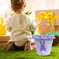 thumbnail image 4 of Cesta de conejo de Pascua, cesta de regalo para llevar, cesta de conejo, cesta con volantes para cazar Púrpura, 4 of 8