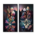 thumbnail image 2 of Designart "Mysterious Nocturnal Flora Abstracted Lake II" Abstract Landscape Framed Wall Art Set Of 2 - Modern Multicolor Framed Wall Art Set Of 2, 2 of 6