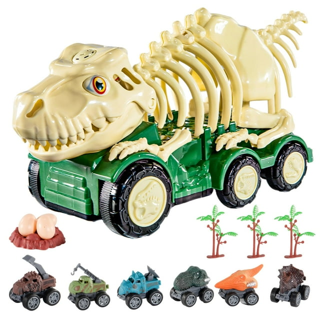 Camión de transporte de dinosaurios SNAEN Triceratops con 8 figuras de 3 a 5 años
