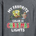thumbnail image 3 of SpongeBob SquarePants - My Favorite Color Is Christmas Lights - Men's Long Sleeve T-Shirt, 3 of 6