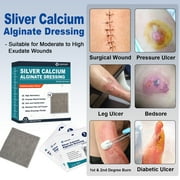Ceeport Silver Calcium Alginate Wound Dressing Pads 2 x 2 (Pack of 12), Soft Highly Absorbent Silver Wound Dressing, Non-Adhesive Dressing for Wound Care, Painless Removal Gauze Pads for Wounds