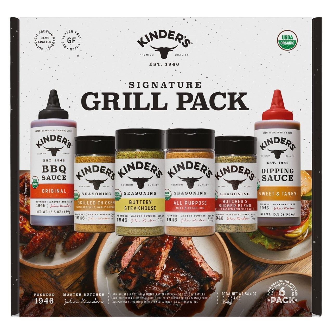Kinder's Organic Signature Grill Variety Pack, 54.4 Ounce
