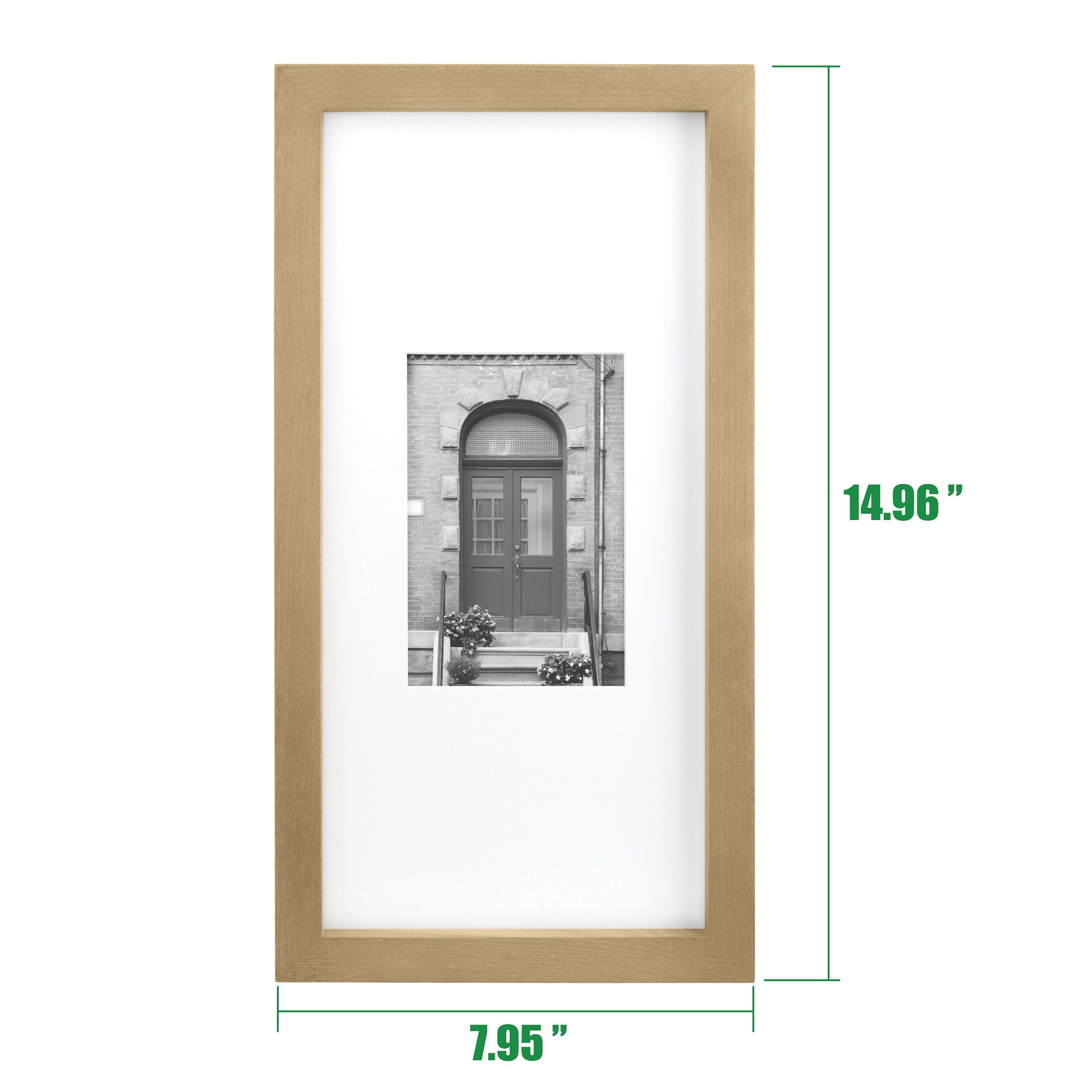 Better Homes & Gardens 7x14 Matted to 4x6 Gallery Wall Picture Frame, Natural Wood