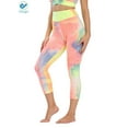 thumbnail image 3 of Deago Women's High Waist Yoga Pants Tie Dye Tummy Control Slimming Textured Booty Leggings Running Workout Ruched Butt Lift Pants (Yellow, M), 3 of 9