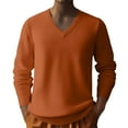 thumbnail image 4 of Wutalume Men's Fashion V-Neck Casual Knit Lightweight Dress Sweater Long Sleeve Slim Fit for Fall and Winter Pullover Style,Ginger 3XL, 4 of 7