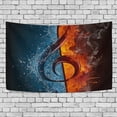 thumbnail image 4 of Tapiz de Nota Musical ABPHQTO Agua Y Fuego 100x150 cm decoración de pared sala de estar Dormitorio, 4 of 4